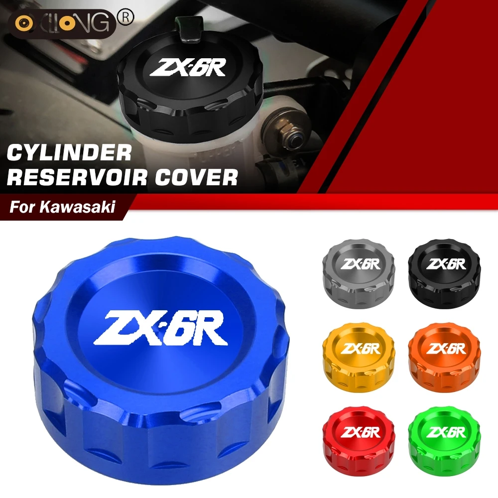 

For Kawasaki NINJA 600 ZX-6R 2007 2008 Motorcycle CNC Aluminum Brake Fluid Fuel Reservoir Tank Cap Cover