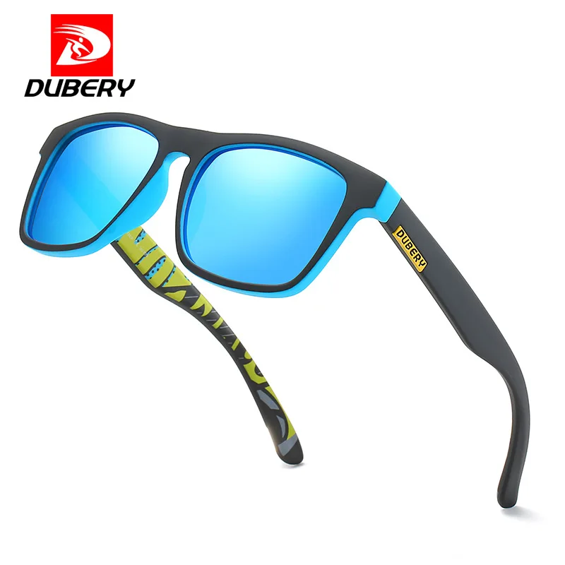 DUBERY New Fashion Classic Square Sunglasses Men Women Sports Outdoor Beach Fishing Travel Colorful Sun Glasses UV400 Goggles