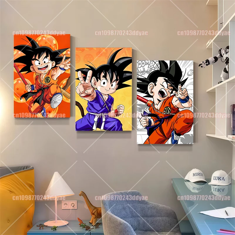 Hd impressão dragon ball infância bonito goku cartaz pintura em tela presente das crianças arte da parede sala de estar quarto decoração clássica