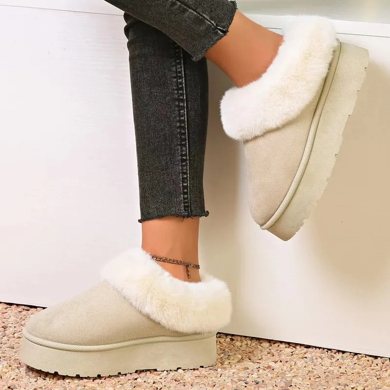 Winter New Women's Thick Sole Sheepskin Wool Anti Slip Snow Boots Fashion Women's Mini Warm Thickened Women's Warm Boots