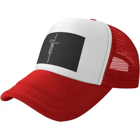 Jesus Faith Cross Trucker Hat Christian Religion Mesh Baseball Cap Adjustable Unisex Casual