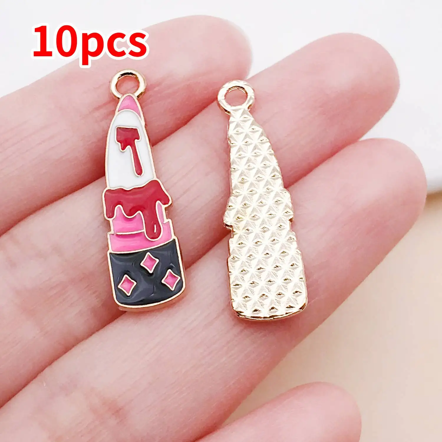 10pcs Creative Cute Ghost Enamel Charms for DIY Jewelry