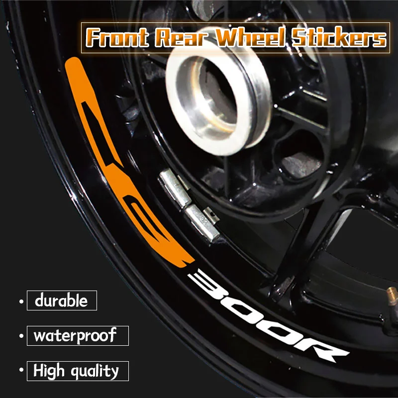 

For CB300R cb300r CB 300R Motorcycle Wheel Sticker 8 x Inner Ring Stripes Rim Tire Decals Decoration Stickers Decal Waterproof