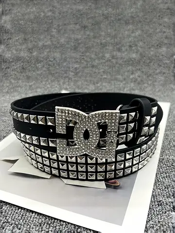 Y2K Waist Belt Luxury Women's Rhinestone Punk Belt, Hot Girl Fashion Studded Leather Embellished Decor, Unique Style