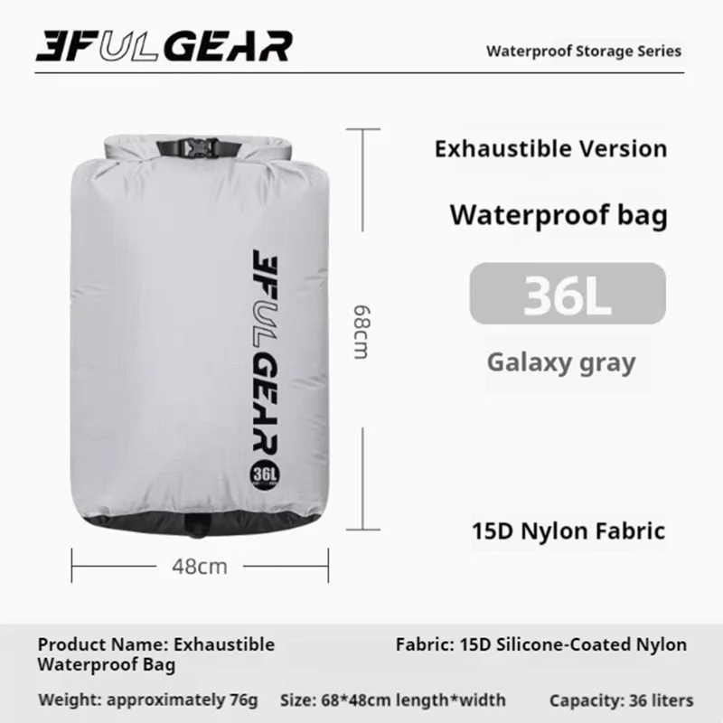 3F UL GEAR 12L/24L/36L Aufbewahrungstasche 15D Silikon 210T Wasserdicht Strand Rafting Flussverfolgung Reise Praktische Kompressionstasche