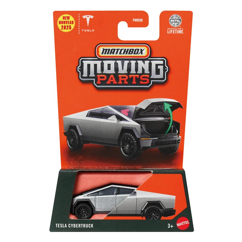 

Оригинальный матчбокс Mattel 1/64, движущиеся детали TESLA CYBERTRUCK, открывающиеся двери, миниатюрные автомобили, литые под давлением модели автомобилей, спичка 1:64 FWD28