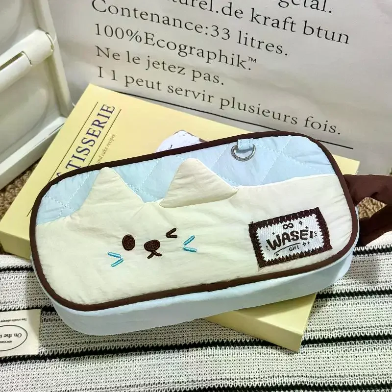 

Милый пенал для ручек, большая емкость, простая эстетичная сумка-органайзер, офисные школьные принадлежности для студентов, канцелярские принадлежности