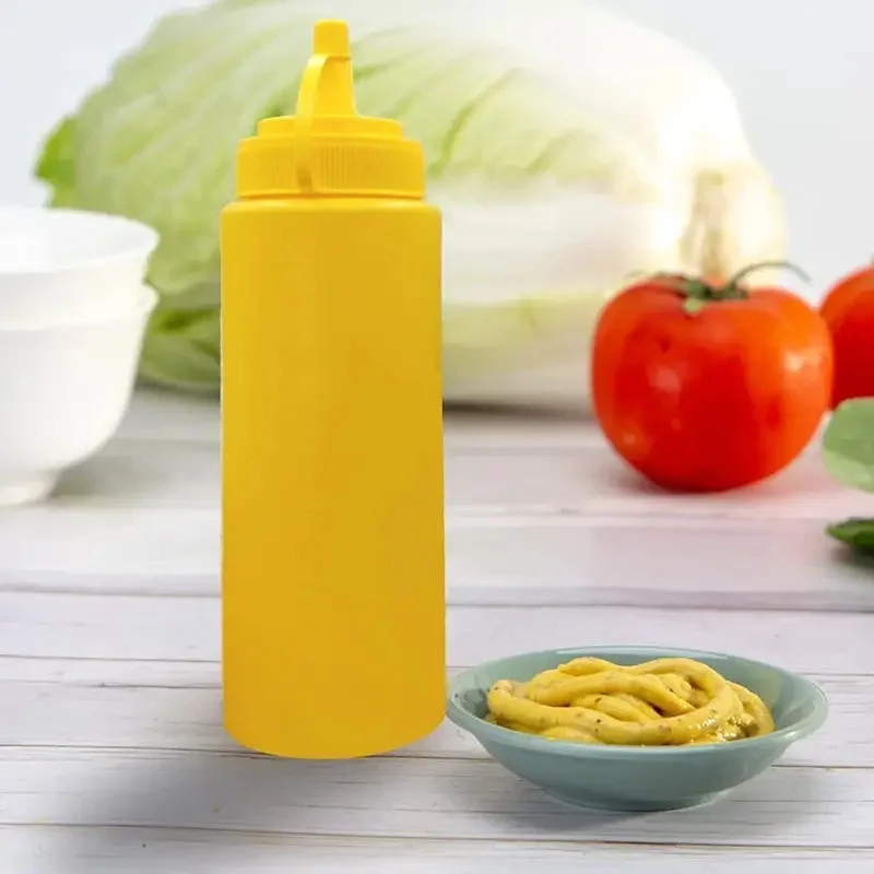 

200-600ml Squeeze Condiment Bottle with Lid plastic squeeze bottle Jam Salad Dressing Storage Dispenser Kitchen Accessories