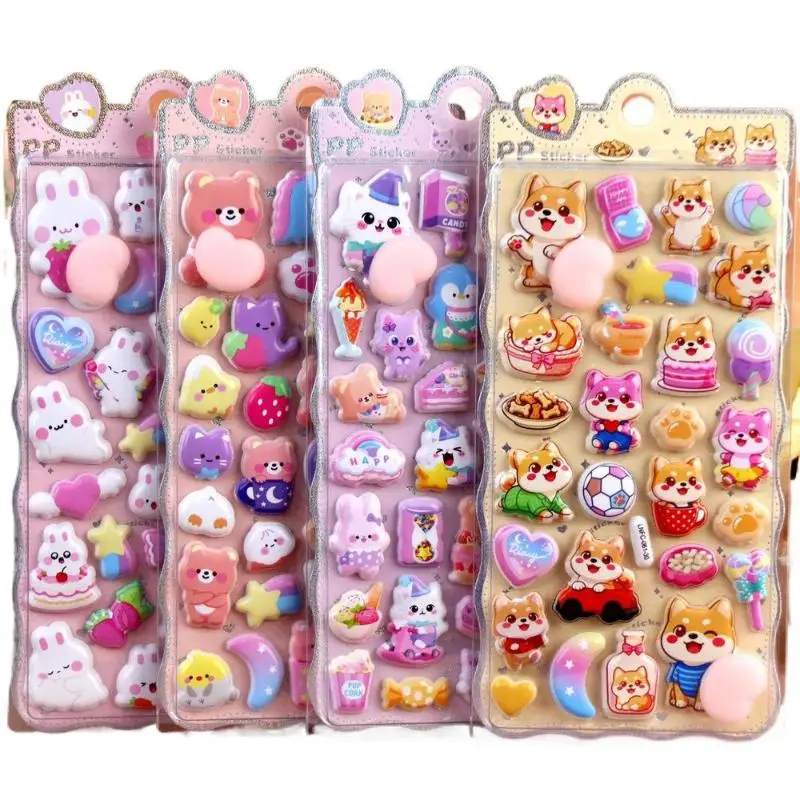 

Новые милые 3D-наклейки с животными для снятия стресса, декоративные наклейки для чехлов телефонов и ноутбуков