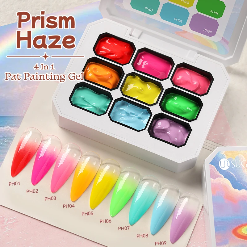 UR SUGAR 9 Farben Patting Painting Gel Nagellack 4 in 1 Transfer French Design UV LED Soak Off Gel Lack Gradient Pat Gel