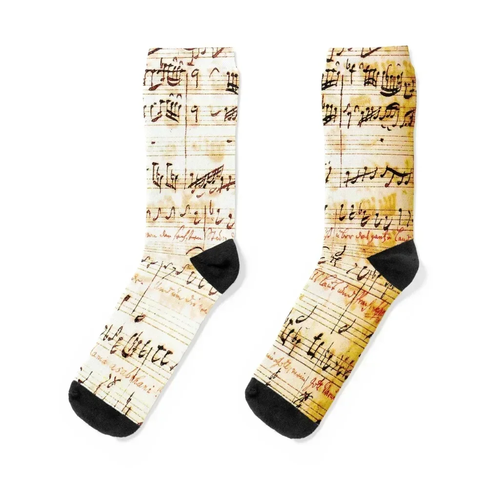 

sheet music of Johann Sebastian Bach Socks winter Sports fashionable Socks Girl Men's