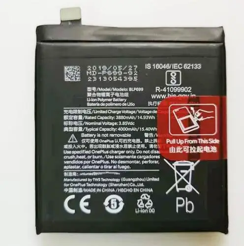 100%  Replacement Battery For Oneplus one 1+ For OnePlus 1 2 3 1+3 One Plus 3 3T 5 5T 6 6T 7 7T Pro 7 Plus Batteries