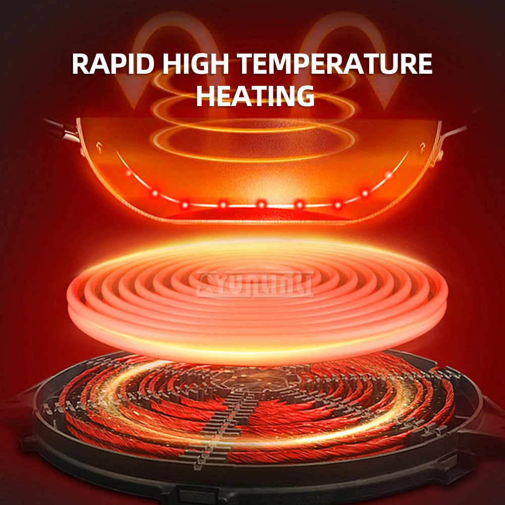 1300W เตาแม่เหล็กไฟฟ้าที่มีประสิทธิภาพรอบจานร้อนไฟฟ้าสําหรับทําอาหารมินิไฟฟ้าเครื่องทําความร้อนเซรามิคในครัวเรือน