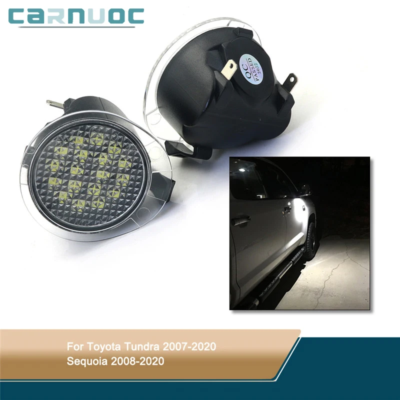 

2Pcs/set For Toyota Tundra 2007-2020 Sequoia 2008-2020 CANbus LED Under Side Mirror Puddle Light Car Accessories