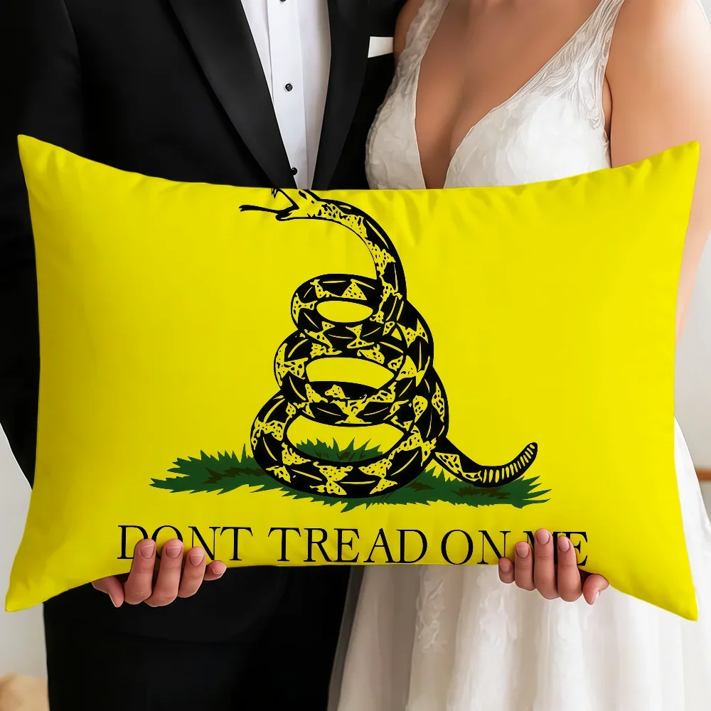 Yellow Snake DON'T TREAD ON ME Cushion Cover Soft Rectangle Pillowcover Home Sofa Living Room Decor Dorm Hogar Pillowcase Gift