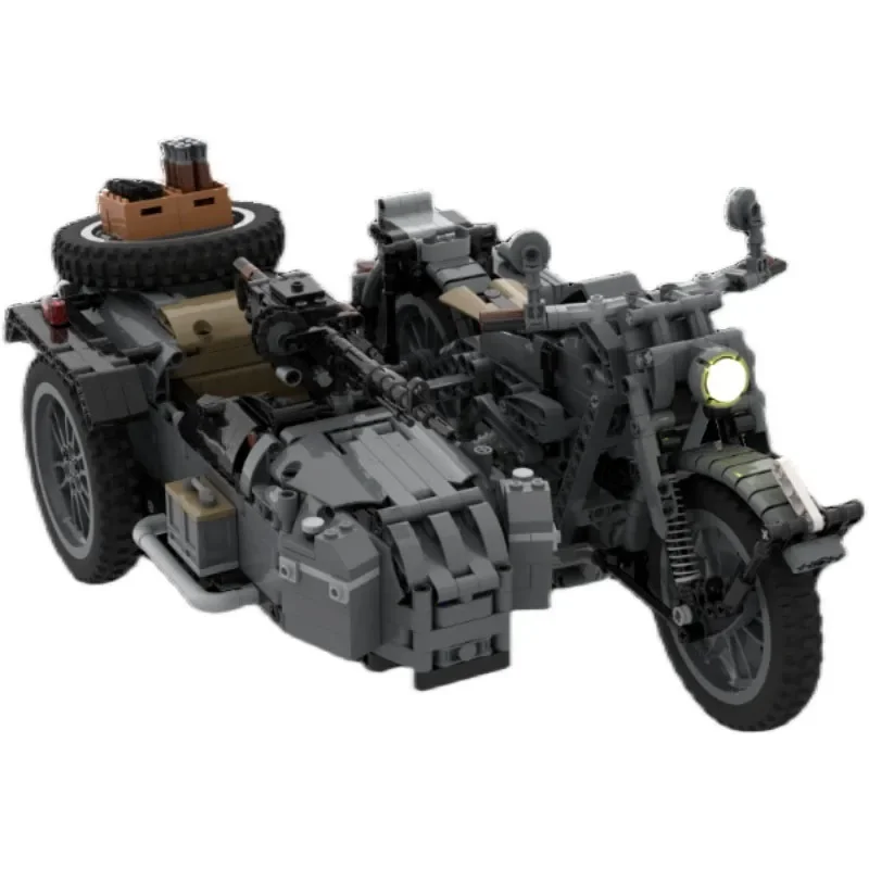 MOC-131315 Building Block  Three Wheeled Motorcycle with Machine Gun Splicing Assembly 1346PCS Adult and Children's Toy Gift