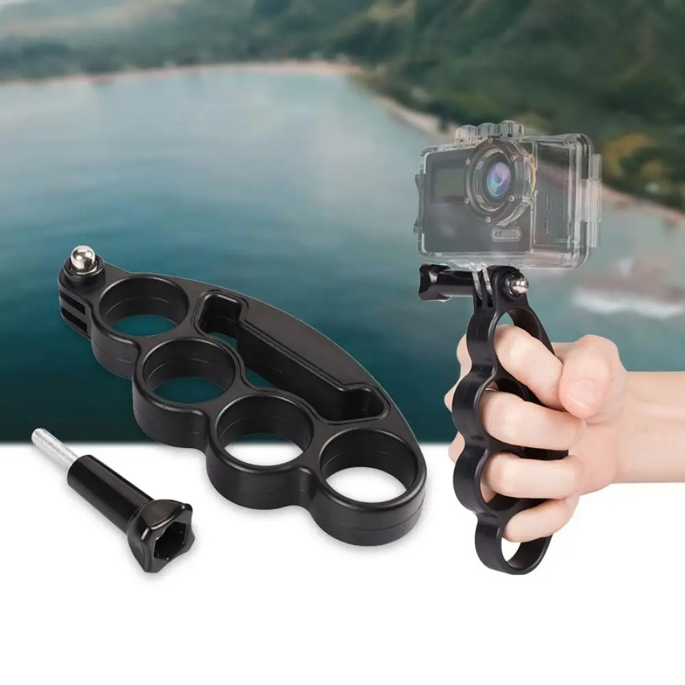 Handheld Finger Grip Ring Selfie Bracket ABS Knuckle Mount Camera Holder Accessories Black for GoPro Hero 6 7 5 4 3