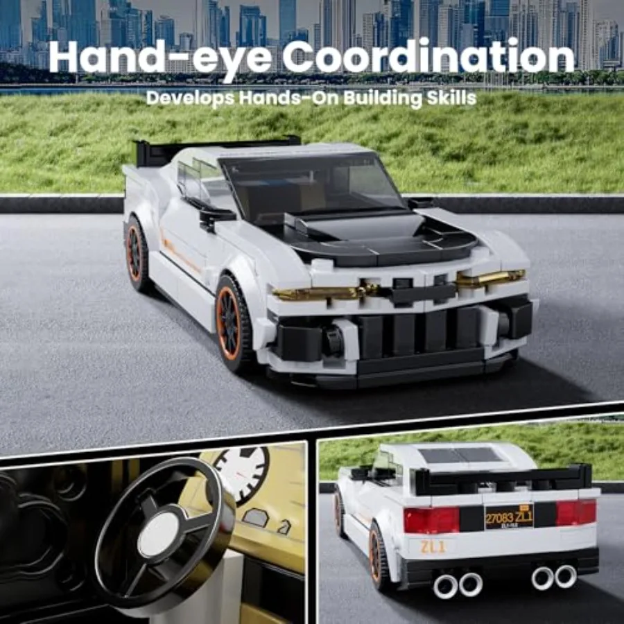 ZL-1 Classic Sports Car Building Kits, MOC Racing Car Toys Model, Vehicle Blocks Set Suitable for Boys to Build, House Decorati view 5