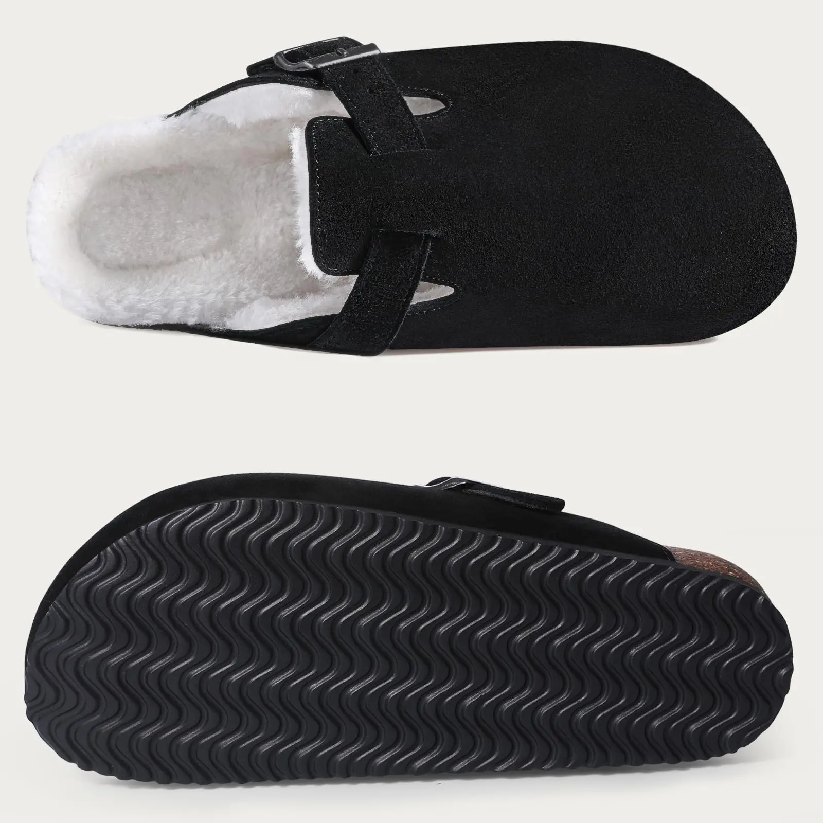 Goosecret Winter Fur Clogs For Women Men Cork Home Slippers Indoor And Outdoor Warm Cotton Shoes High Quality Female Short Slide