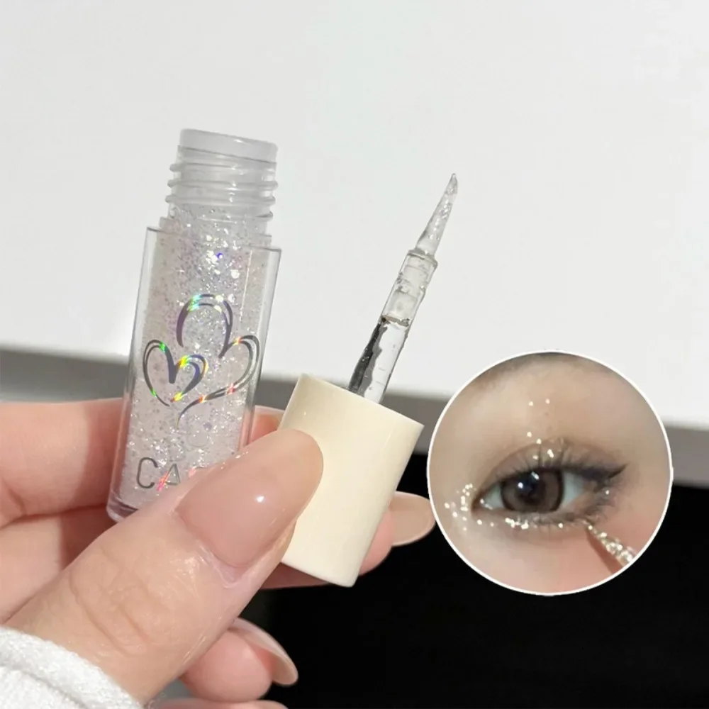 Ombretto liquido perlescente Shimmer Impermeabile duraturo Monocromatico Perlato Fine Scintillante Paillettes Ombretto Evidenziatore Trucco