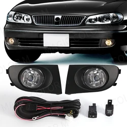 For Nissan Sylphy Sentra Bluebird 2004 2005 2006 2007 2008 LED Fog Lights Front Bumper Driving Headlight Halogen Cover Wires 12V