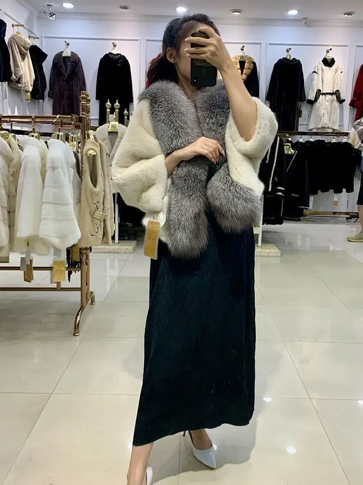 2024 New Winter Women Clothes Fluffy Loose Warm Soft White Faux Fur Coat with Long Sleeve Furry Jacket Fashion Autumn T08