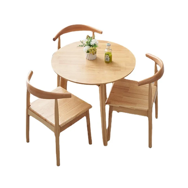 

Modern, simple, all solid wood, small round table, household, small apartment, multi person
