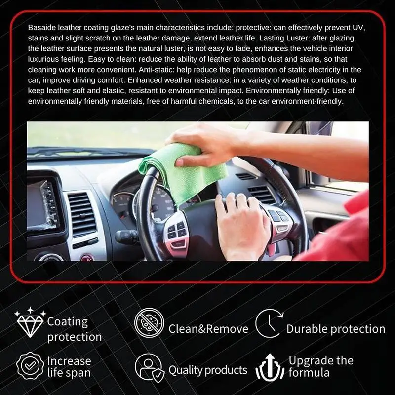 Restaurador de Color para el cuidado del cuero del coche, esmalte reacondicionado para asiento de coche, rayado y desteñido, 100g