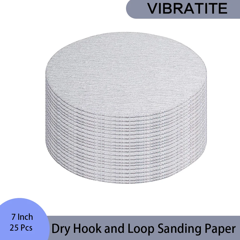 

7 Inch Dry Hook and Loop Sanding Paper White Assorted Grits for Automobiles Electric Machinery Metal Goods Furniture Instrument