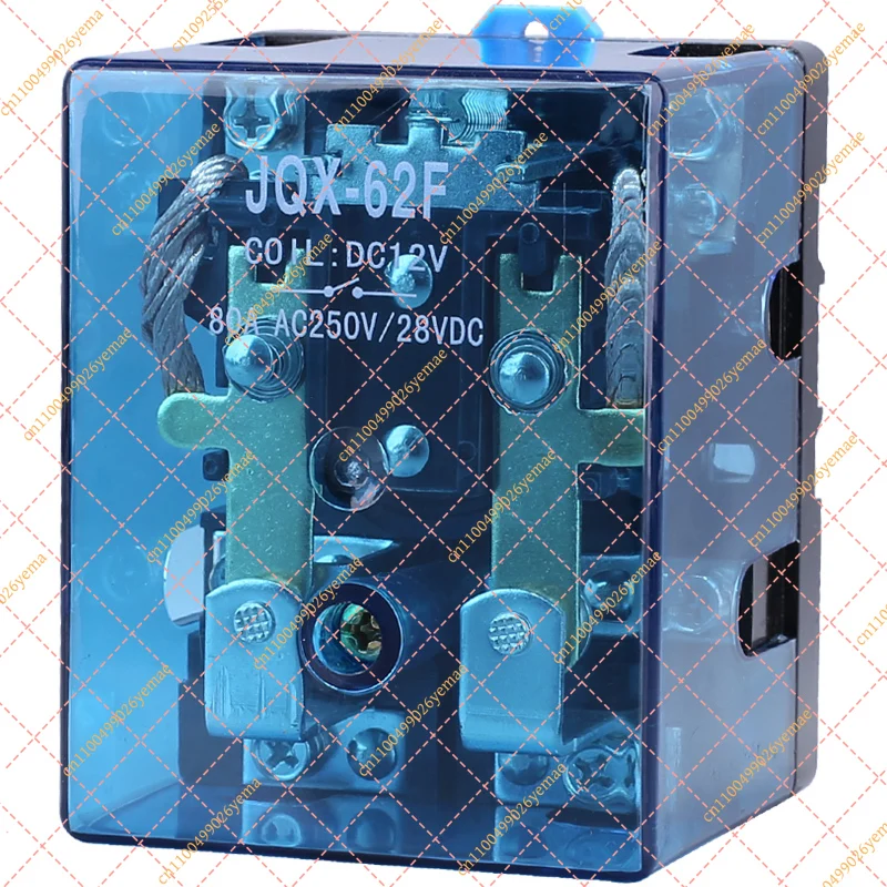 Реле высокой мощности JQX-62F 80А 120А DC12V DC24V DC48V AC220V с посеребренными контактами, медной катушкой и огнестойким корпусом
