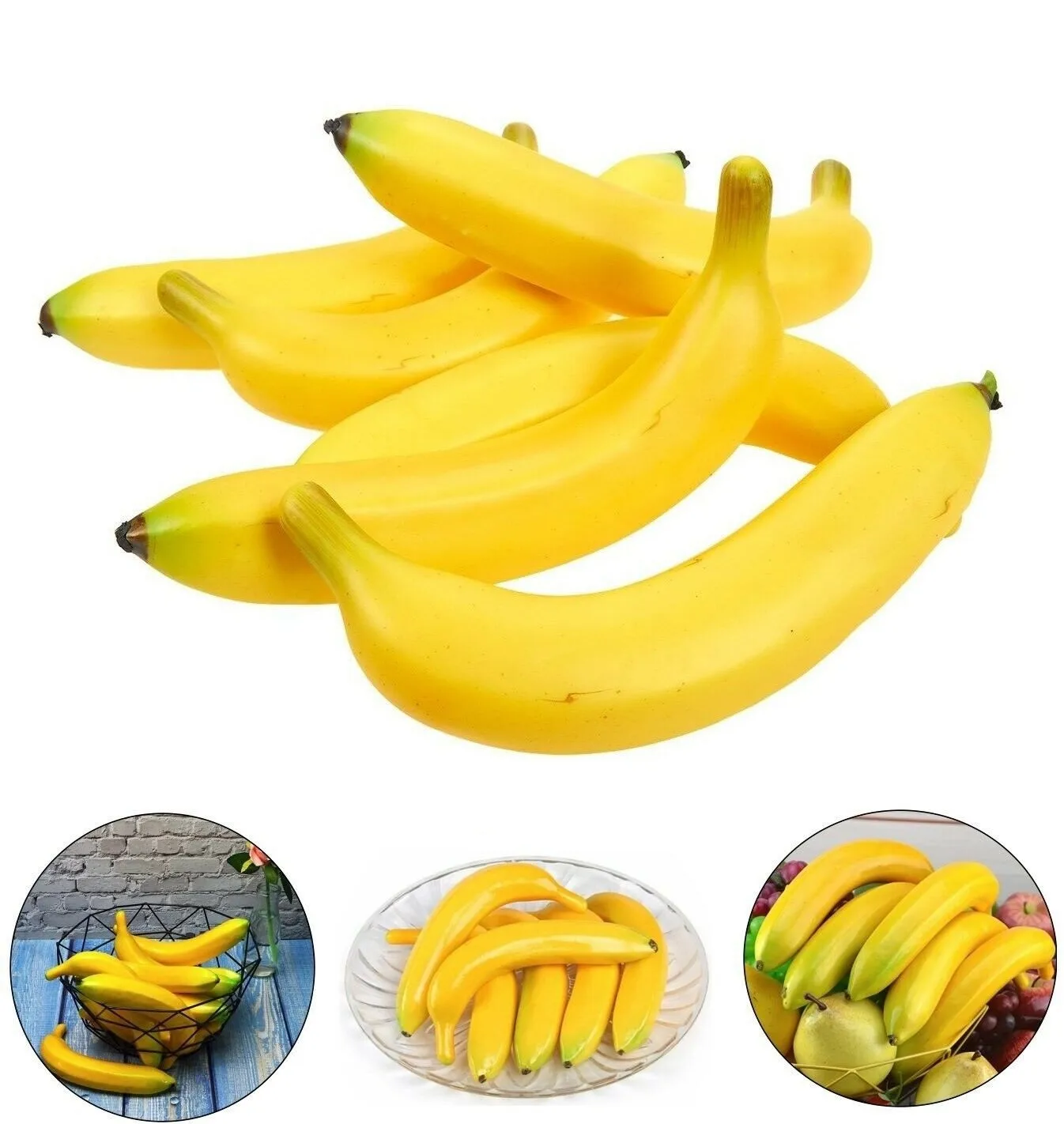 Fruit Home Decor 6pcs Lightweight Artificial Bananas Plastic+Foam Decorative Simulation High Quality New Practical