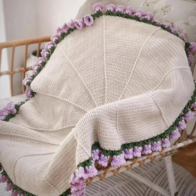 

DIY Romantic Rose Bouquet Blanket Handmade Wool Bouquet Blanket Crochet Woven Blanket Replacement Bouquet Creative Gift Handmade