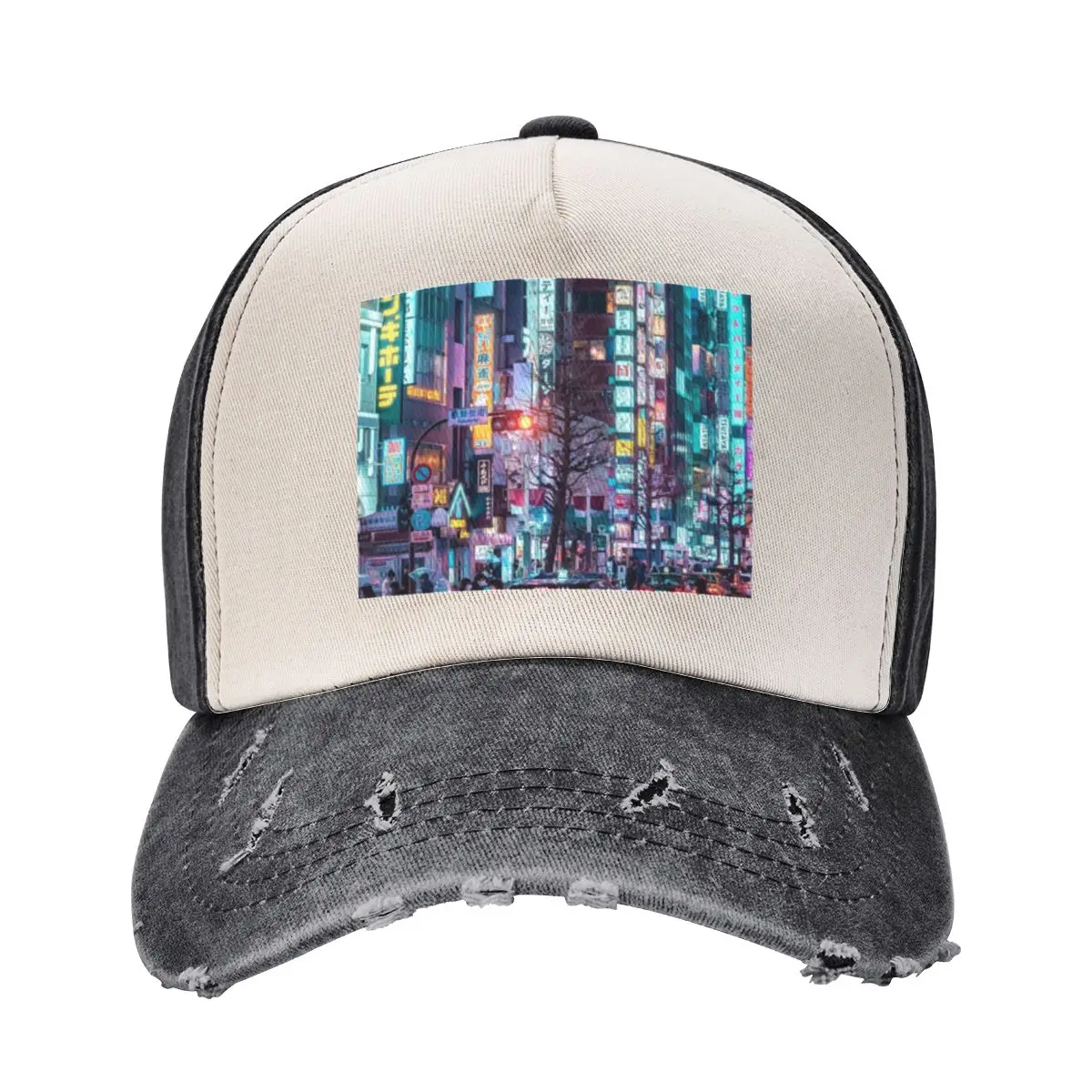 Tokyo,Neon street in Shinjuku Baseball Cap Luxury Hat foam party Hat Women's Beach Visor Men's