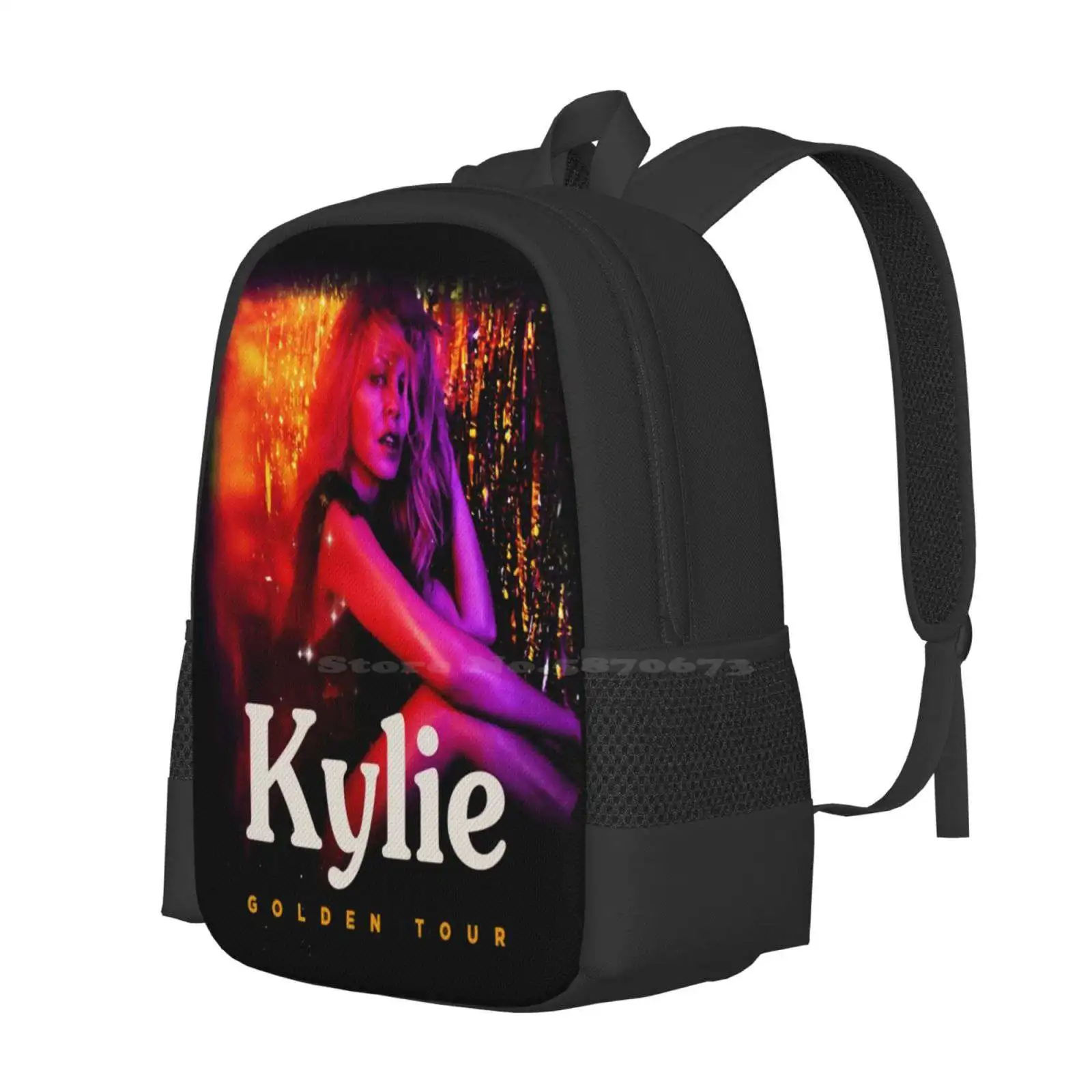 Golden Tour Mochila com design de impressão 3D Bolsa de estudante Golden Tour Kylie Minogue