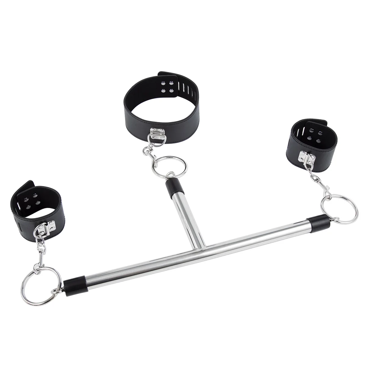 Leg Cuff Neck Restrain Kit of Fetish Stainless Steel Extend Spreader Bar Handcuff Set for Adult Couple SM Slave Harness view 2
