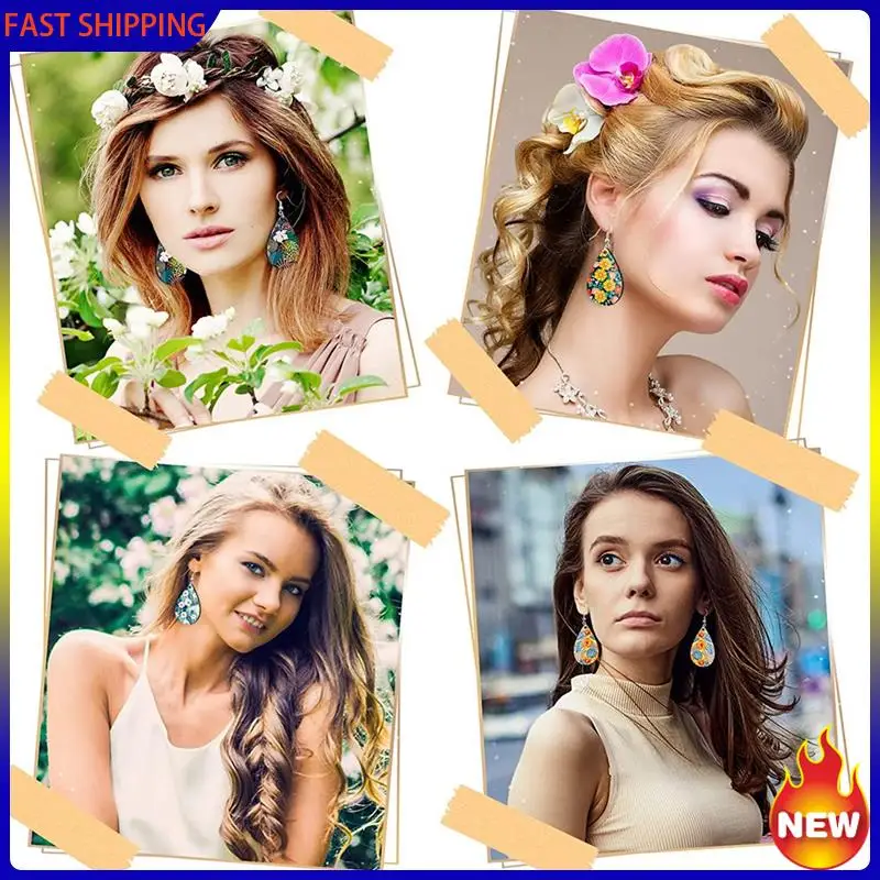 Hot Trend-120 Pcs Sublimation Earring Blanks With Earring Hooks And Jump Rings MDF Teardrop Earrings Blanks For Women Girls