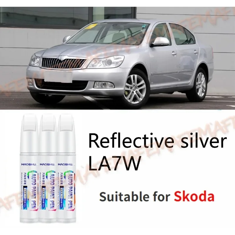 Suitable For Skoda Paint repair For scratch Reflect Silver LA7W Pure silver Cool Silver  paint marker pen spray booth repair car
