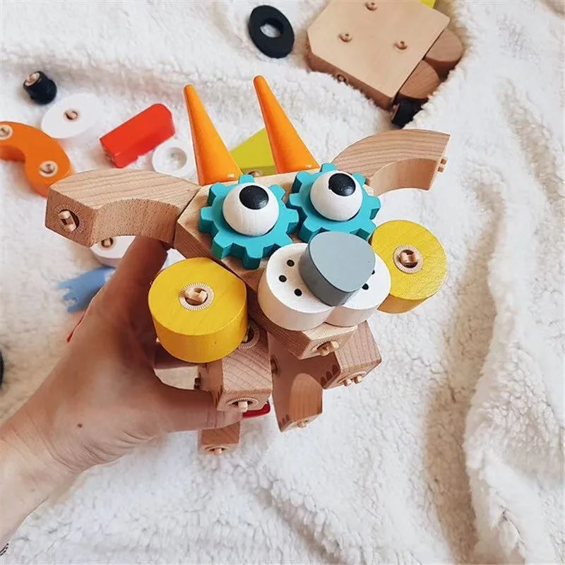 

Toddler Toys Puzzle 3d Insert Fun and Ever-changing Cute Pets Montessori Educational Games Kids Wooden Board Games Constructor