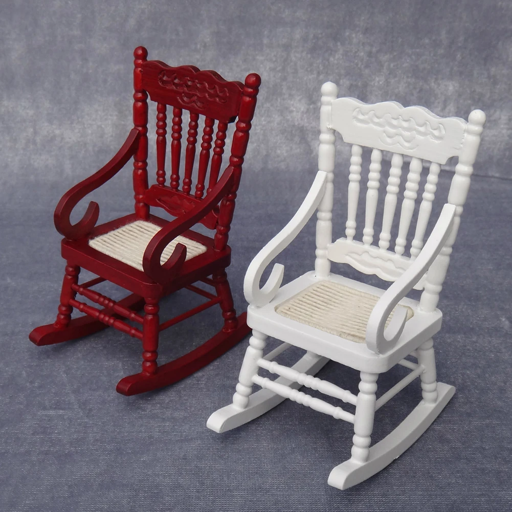 Classic Rocking Chair Modelo, Dollhouse Acessório