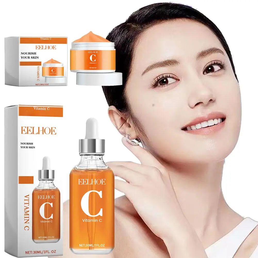 

Vitamin C Serum & Vitamin C Cream for Face, Daily Moisturizing Series Hydrate & Plump Skin Care Brightening Serum Even Skin T7Y1