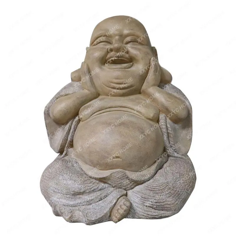 

Outdoor Courtyard Garden Smiling Buddha Decoration Landscape Rockery Tea Room B & B Landscaping Decorations Layout