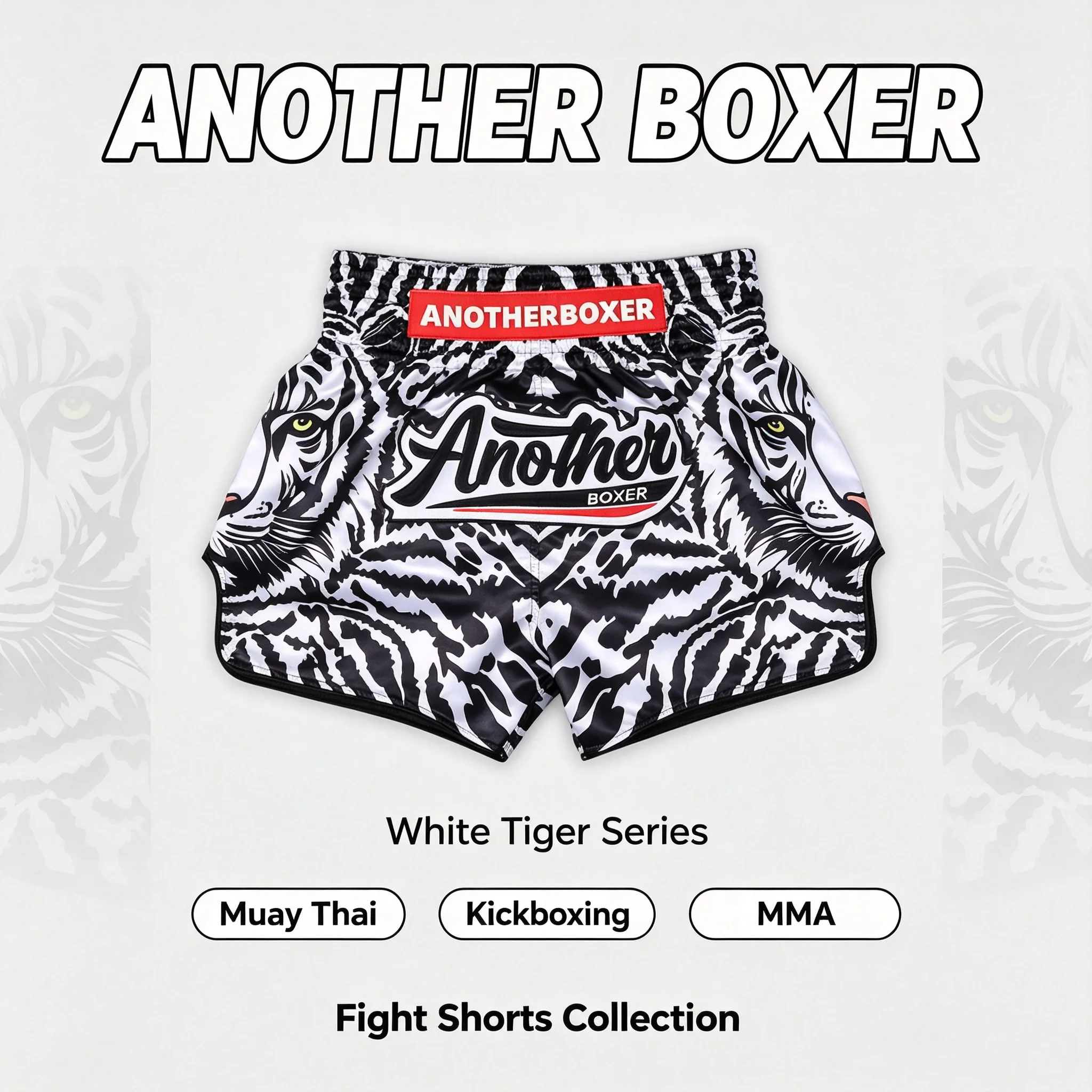 Muay Thai Fight Shorts Satin Tiger Print Boxing Trunks Another Boxer Kickboxing Training Martial Arts Competition Workout Pants