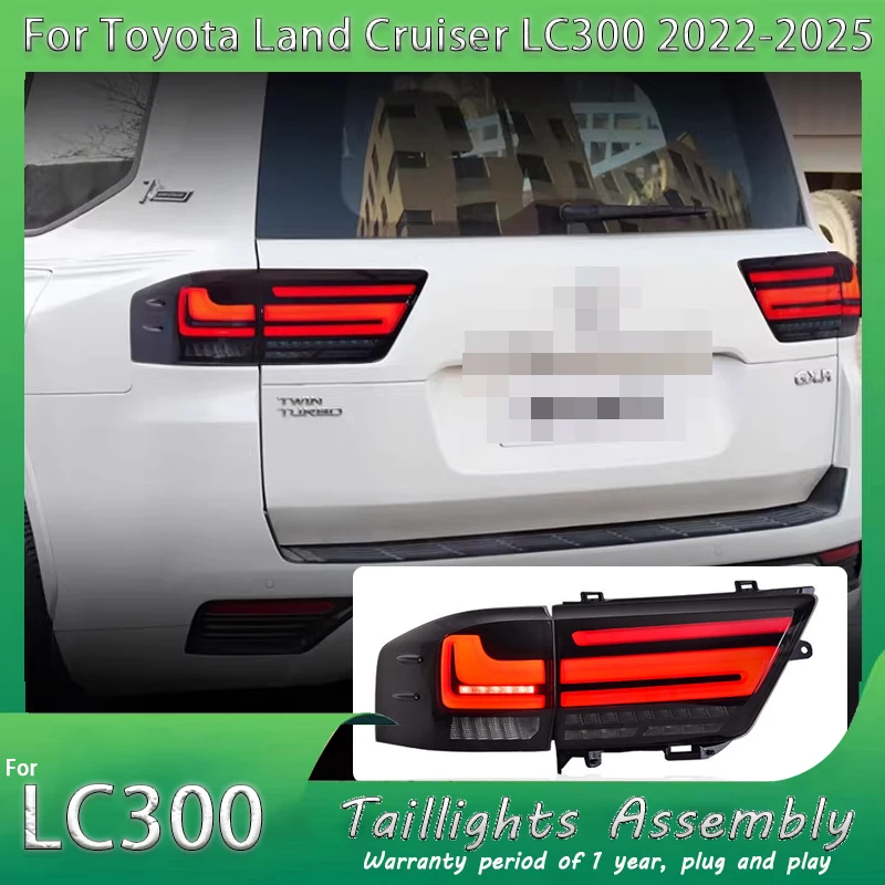 

Car LED Taillights For Toyota Land Cruiser LC300 2022 -2025 LED DRL Dynamic turn signal Rear Fog Lamps Tail Light Assembly