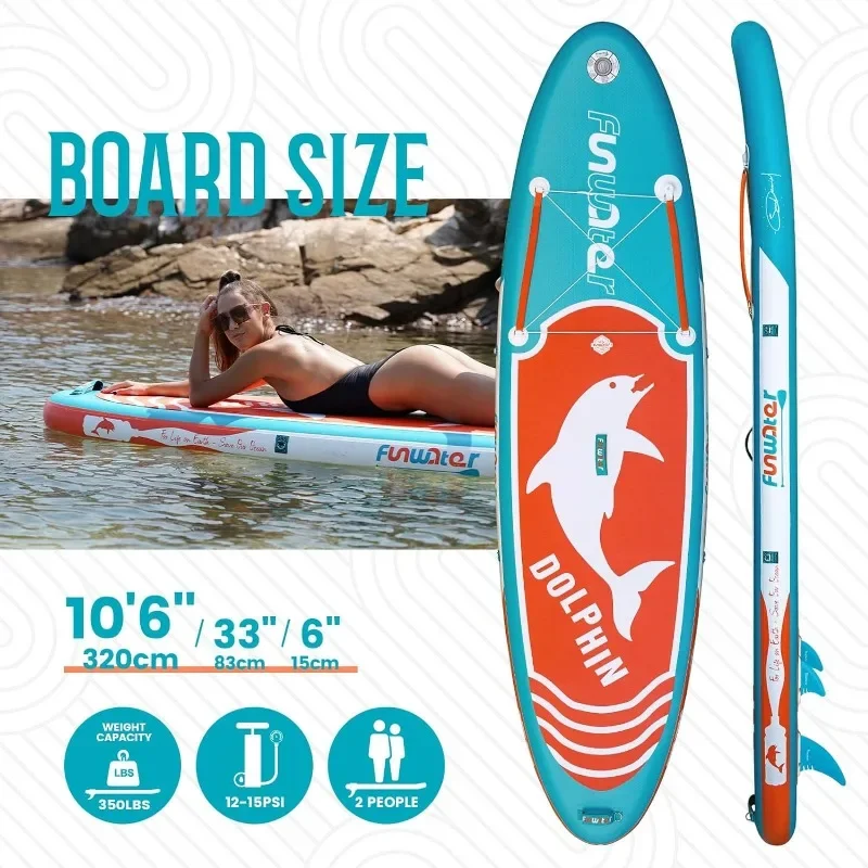 Funwater Opblaasbare Paddleboards Staan Op Paddleboard Brede Stal Met Premium Sup Paddle Board Accessoires Antislip