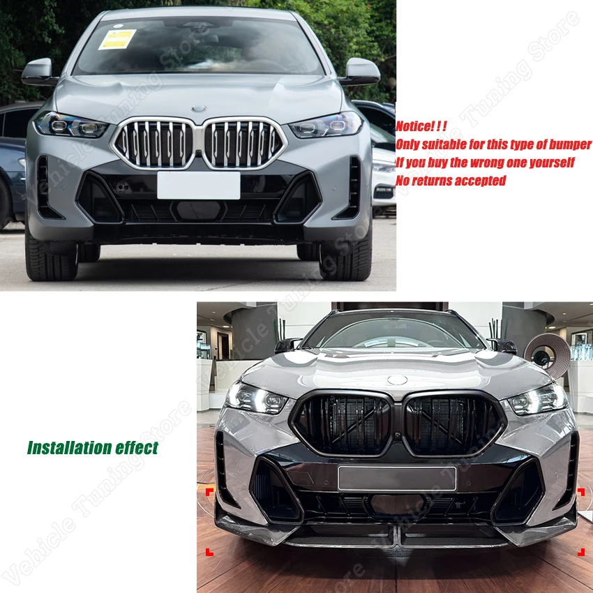 Lábio dianteiro do carro para BMW, placa divisor, guarnição da tampa, difusor de spoiler, kit de corpo defletor, BMW X6, G06, M Sport, 2022, 2024 + LCI ABS