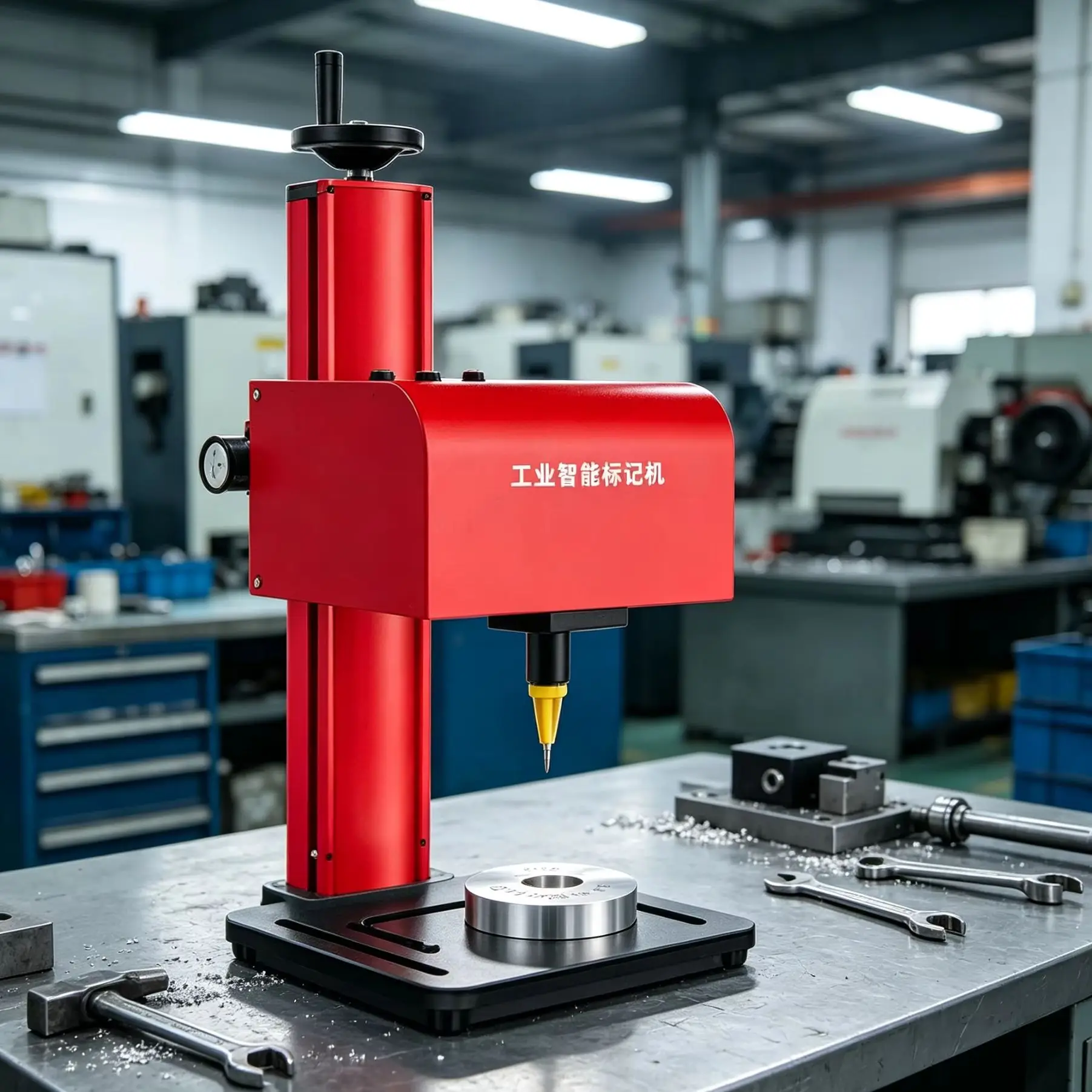 Desktop Pneumatic Marking Machine Touch Screen For Car Frame VIN Code Nameplate Auto Parts Metal Engraver