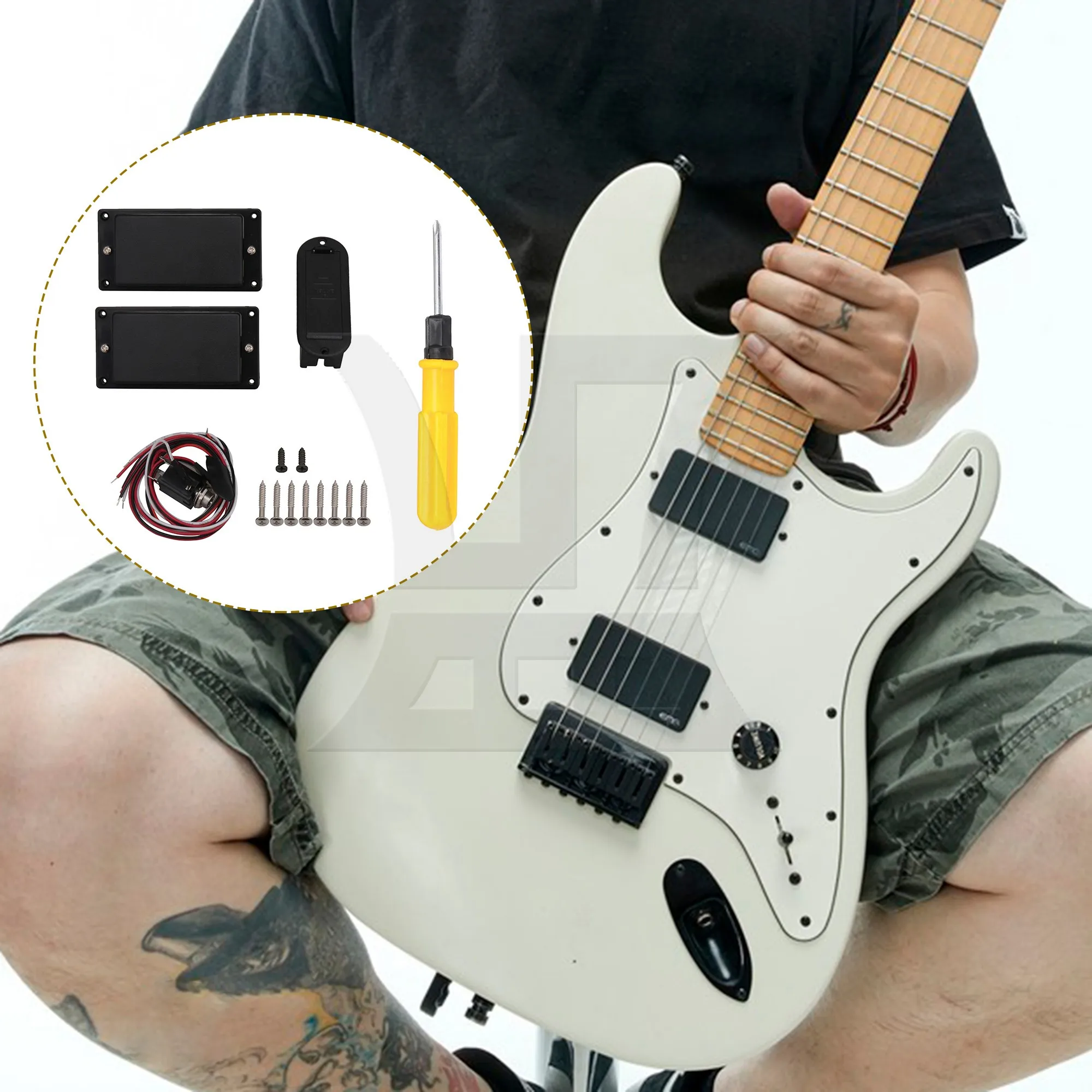 yibuy-ブラック-セラミック-マグネット-アクティブ-ピックアップ-エレキギター用-2個パック