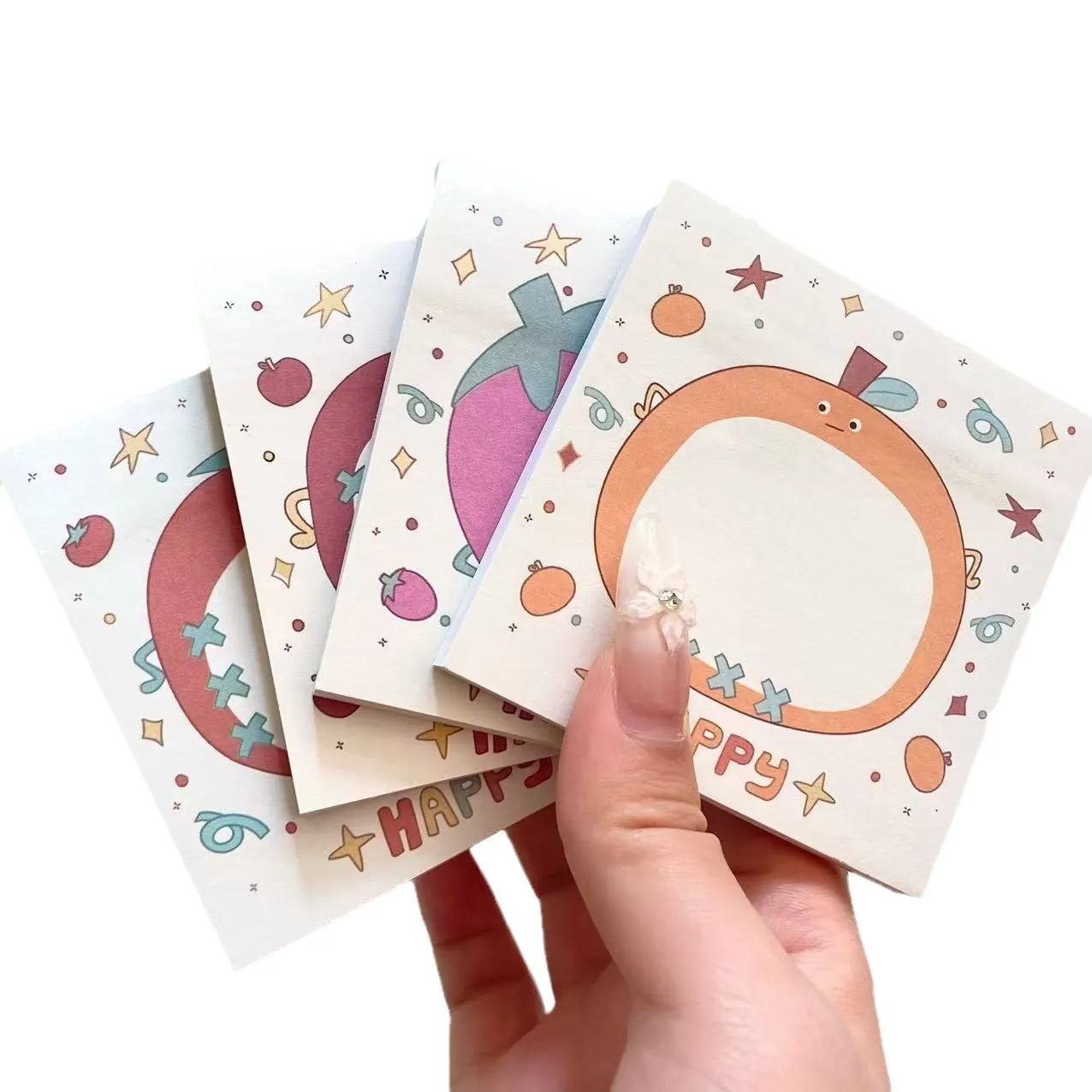 High-looking Simple Memo Notes Ins Style Girl Students N Times of Sticky Fruit Can Tear Sticky Notes Memo Pad  Message Post