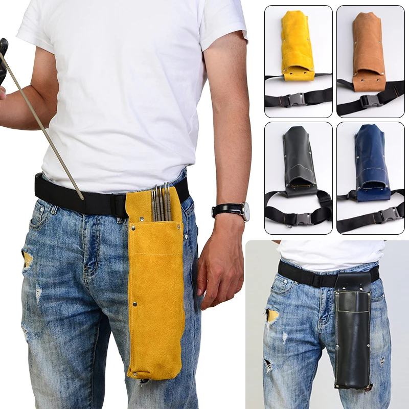 Welding Rod Storage Bag Tool Bag Electrode Holder Flame Retardant Cowhide Leather Hardware Waist Bag Buckle Storage Container