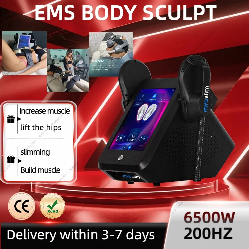 

6500 Вт HIEMT EMS машина для моделирования тела 200 Гц для похудения Eletric Muscle Myoslim стимулятор сжигатель жира потеря веса подтяжка ягодиц формирователи